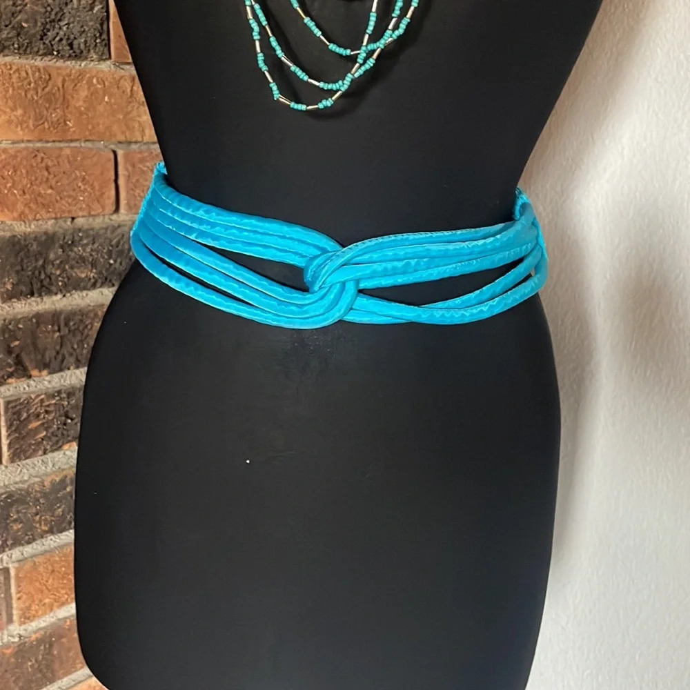 Vintage Teal Rope Belt - Picture 2 of 3